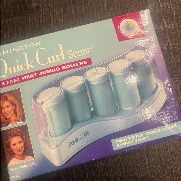 Remington Quick Curl Setter Jumbo Rollers and Clips Open Box New Vintage - Picture 2 of 10